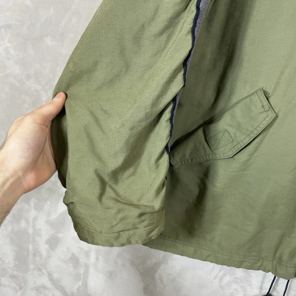Vtg 90s GAP Sideline Warmup Parka Mens XL Fishtail Military Jacket Hooded Lined